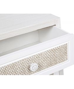 Bizzotto Mobiletto Comodino Montiel 2 Cassetti Bianco e Noce 37x31,5x56 cm