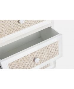 Bizzotto Cassettiera Montiel 4 Cassetti Bianco e Noce 38x30,5x91H cm