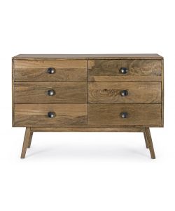 Bizzotto Cassettiera Sylvester 6 Cassetti Legno color Noce 114x80 h cm