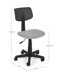 Sedia da ufficio grigia con ruote altezza regolabile 40-84 cm