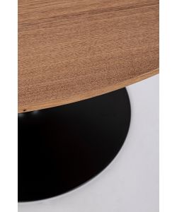 Bizzotto Tavolo Rotondo Bloom Top Veneer Nero e Noce - Design Elegante