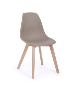Sedia System da interno tortora con gambe in faggio