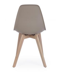 Sedia System da interno tortora con gambe in faggio