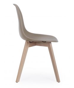 Sedia System da interno tortora con gambe in faggio