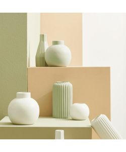 Bizzotto Vaso Decorativo Sferico in Porcellana Bianco 16 cm