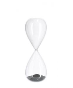 Clessidra Kronos Decorativa in Vetro e Sabbia Trasparente-Nero 29 cm