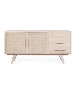 Bizzotto Credenza Sahana in Legno - 2 Ante e 3 Cassetti - 155x40x80 cm