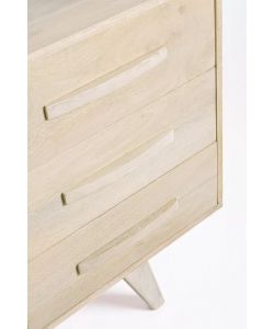 Bizzotto Credenza Sahana in Legno - 2 Ante e 3 Cassetti - 155x40x80 cm