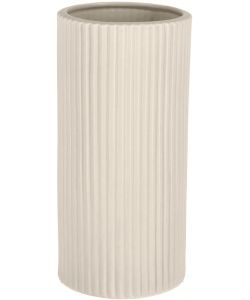 Vaso Decorativo Cilindrico in Porcellana Avorio d.12,5x26 cm