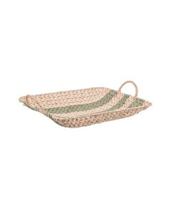 Bizzotto Vassoio intrecciato 38x28 cm bianco con manici Nordic