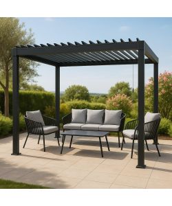 Bizzotto Pergola Bioclimatica Garda colore Antracite - 3x3xH2,4m