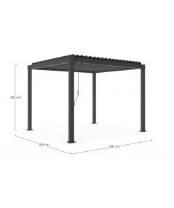 Bizzotto Pergola Bioclimatica Garda colore Antracite - 3x3xH2,4m