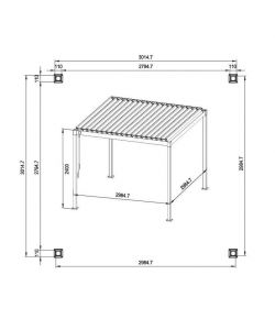 Bizzotto Pergola Bioclimatica Garda colore Antracite - 3x3xH2,4m