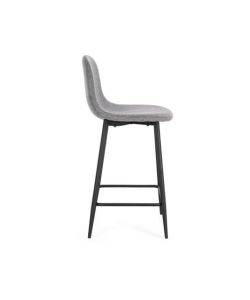 Bizzotto Sgabello Irelia Grigio con Seduta Imbottita H92 cm