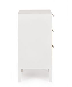 Bizzotto Comodino Charley 3 Cassetti Bianco e Naturale - 40x30xH62 cm