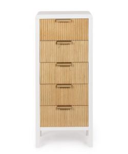 Bizzotto Cassettiera Charley 4 Cassetti Bianco Naturale 40x30x92 cm