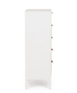 Bizzotto Cassettiera Charley 4 Cassetti Bianco Naturale 40x30x92 cm