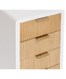 Bizzotto Cassettiera Charley 4 Cassetti Bianco Naturale 40x30x92 cm