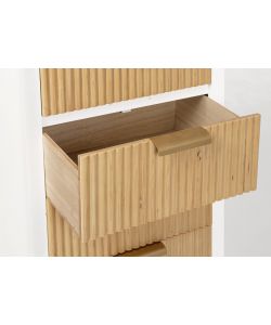 Bizzotto Cassettiera Charley 4 Cassetti Bianco Naturale 40x30x92 cm