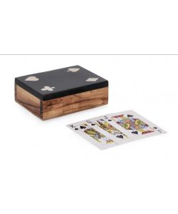 Bizzotto Decorazione Carte Fortune nera 11,3x8,3 cm in legno