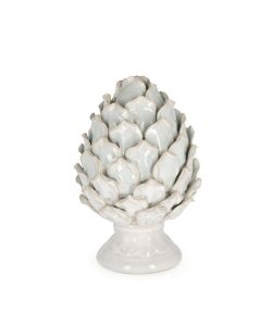 Pigna Decorativa Iku Ceramica Bianca H 24 cm - Complemento Arredo Casa