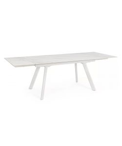 Bizzotto Tavolo Estensibile Jarkko Effetto Marmo Bianco 160-240x90 cm