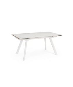 Bizzotto Tavolo Estensibile Jarkko Effetto Marmo Bianco 160-240x90 cm