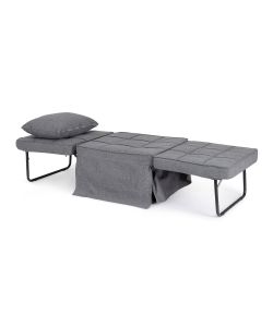 Bizzotto Pouf Letto Barney Grigio Scuro 1 Posto 194x70x44 cm Interni