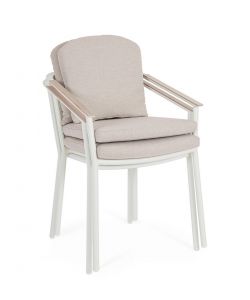 Bizzotto Set Tavolo Ulises 210x100 cm + 8 Sedie Effetto Legno per Esterni