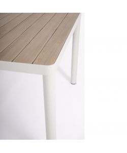 Bizzotto Set Tavolo Ulises 210x100 cm + 8 Sedie Effetto Legno per Esterni