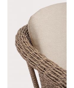 Bizzotto Sedia Oceana Vapor Impilabile con Cuscini Beige 63x63x84,5 cm