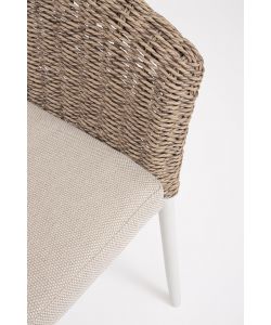 Bizzotto Sedia Oceana Vapor Impilabile con Cuscini Beige 63x63x84,5 cm