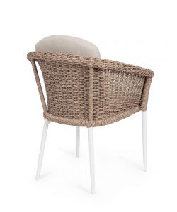Bizzotto Sedia Oceana Vapor Impilabile con Cuscini Beige 63x63x84,5 cm
