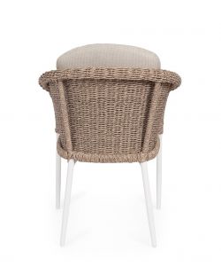 Bizzotto Sedia Oceana Vapor Impilabile con Cuscini Beige 63x63x84,5 cm