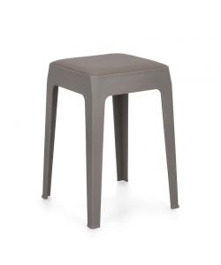 Bizzotto Sgabello Bunny Grigio Scuro con Seduta Imbottita 33x33xH47cm