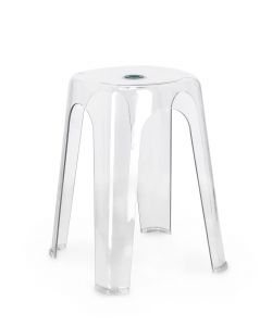 Bizzotto Sgabello Sonny Bianco Trasparente Impilabile H46,5 Cm