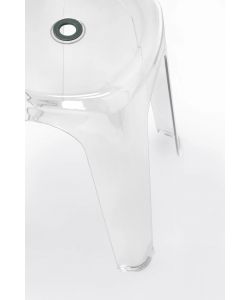 Bizzotto Sgabello Sonny Bianco Trasparente Impilabile H46,5 Cm