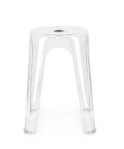 Bizzotto Sgabello Sonny Bianco Trasparente Impilabile H46,5 Cm