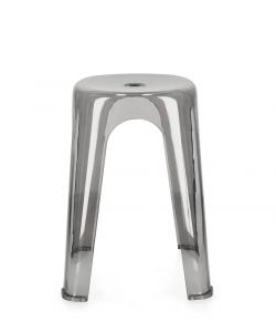 Bizzotto Sgabello Sonny Grigio Trasparente Impilabile H46,5 Cm