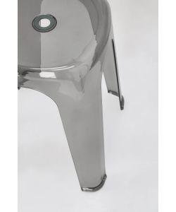 Bizzotto Sgabello Sonny Grigio Trasparente Impilabile H46,5 Cm