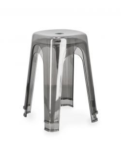 Bizzotto Sgabello Sonny Grigio Trasparente Impilabile H46,5 Cm