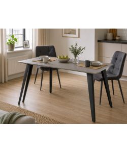 Bizzotto Tavolo Arjeta 140x80 cm Effetto Marmo Grigio Moderno Elegante