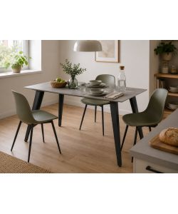 Bizzotto Tavolo Arjeta 140x80 cm Effetto Marmo Grigio Moderno Elegante