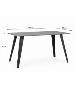 Bizzotto Tavolo Arjeta 140x80 cm Effetto Marmo Grigio Moderno Elegante