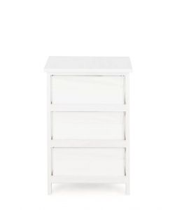 Bizzotto Cassettiera Leny 3 Cassetti Bianco 40x29x58 cm Shabby Chic