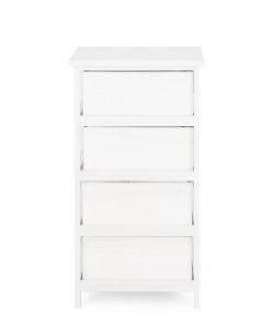 Bizzotto Cassettiera Leny 4 Cassetti Bianco 40x29x73 cm Shabby Chic