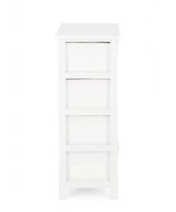 Bizzotto Cassettiera Leny 4 Cassetti Bianco 40x29x73 cm Shabby Chic