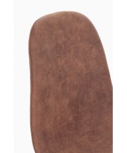 Bizzotto Sedia imbottita effetto pelle cognac metallo nero per cucina