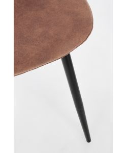 Bizzotto Sedia imbottita effetto pelle cognac metallo nero per cucina