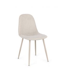 Bizzotto Sedia New Irelia Imbottita Beige e Gambe Tortora 44x53xH84 cm
